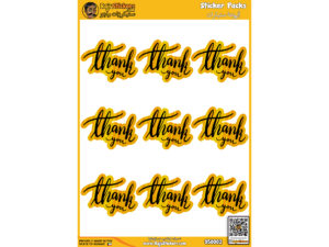 Golden Thank You Sticker Pack 5 Sheets ستيكرات شكرا جزيلا